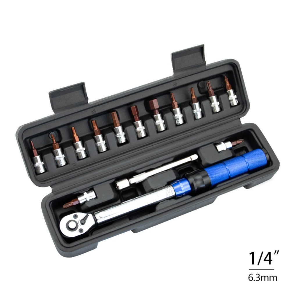 

Torque Wrench Set 1/4inch 2-24Nm Double Scale Bike Torque Wrench Torque Wrench 1/4 Inch Connecting Rod For Bicycle Repair Tool