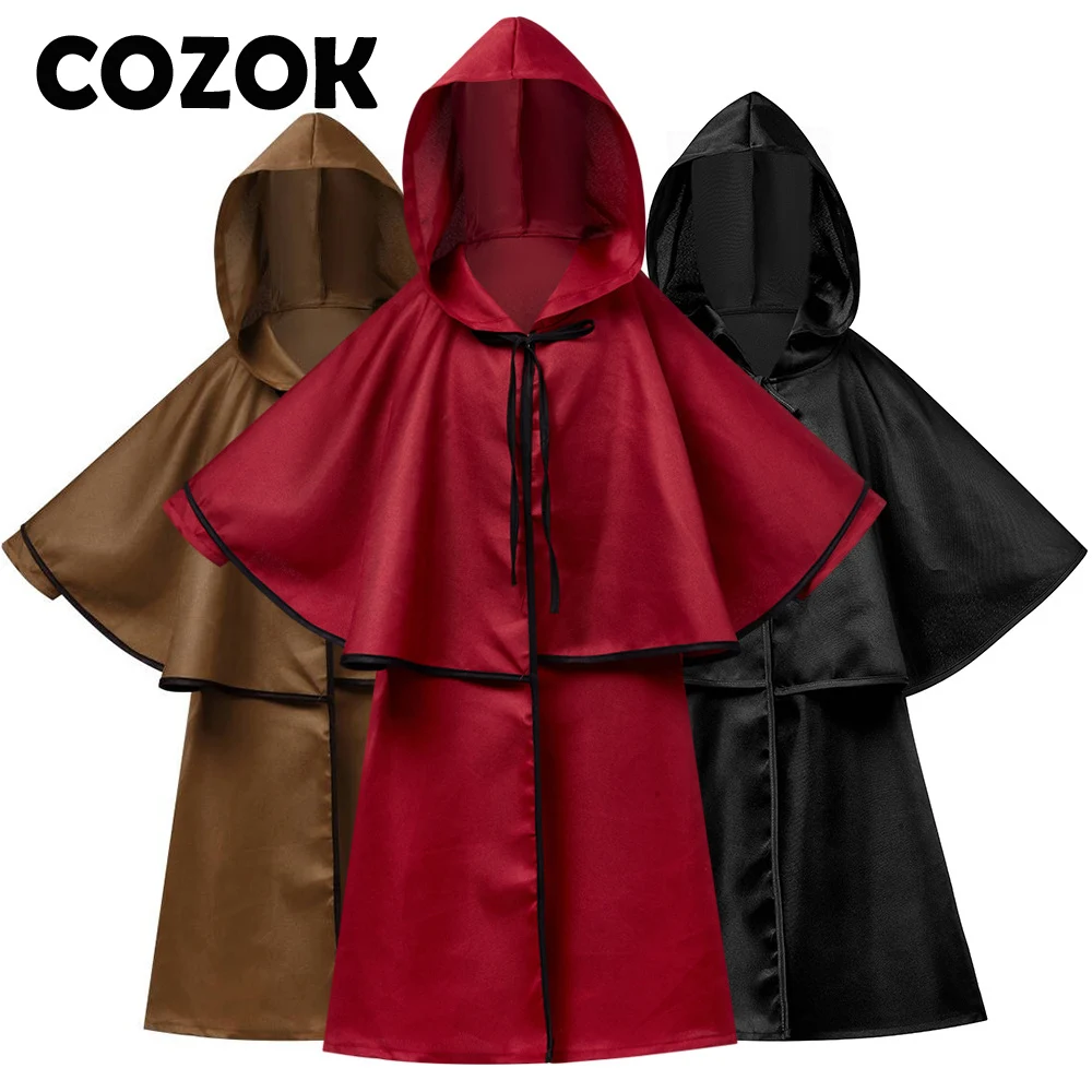 

COZOK Unisex Kids Black Long Hooded Cape Cloak Witch Grim Reaper Vampire Robe Children Party Costume Cosplay Halloween Cloak