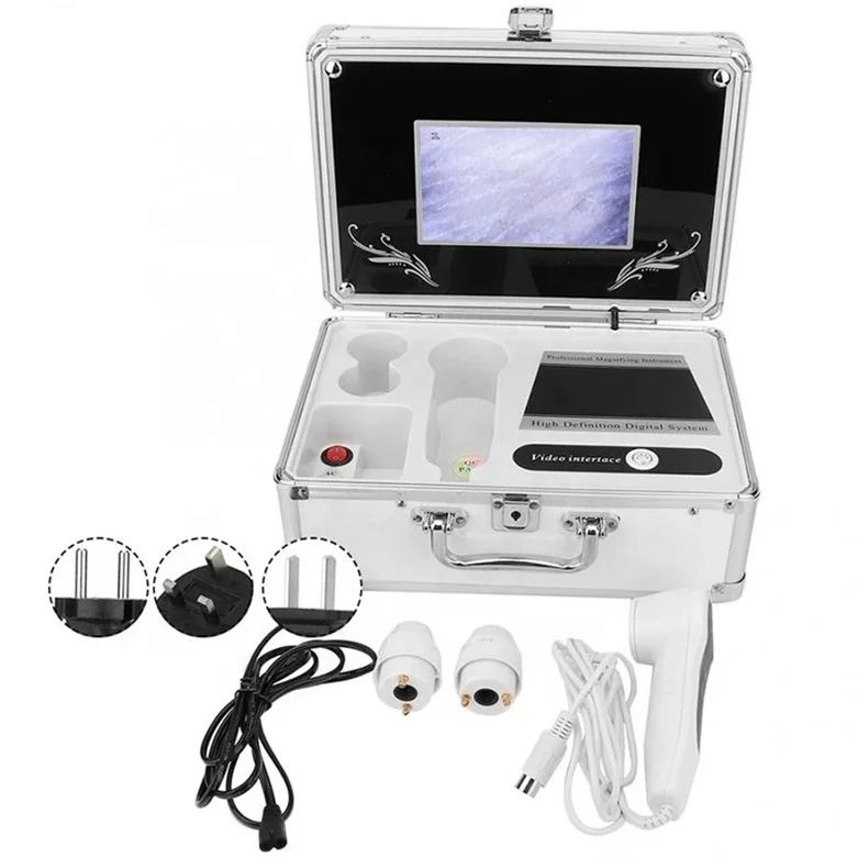 

Portable 50x lens 200x lens 7 Inch HD Screen Hair And Skin Test Scanner Analyser Equipment 50 200 Times Skin Analyzer Machine