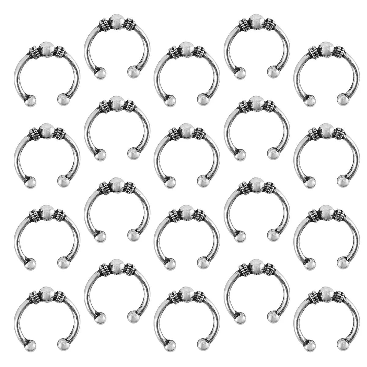 

20pcs Hair Dreadlocks Metal Hair Cuffs Hair Braiding Beads Tube Filigree Braid Rings Hair Clip Hair Accessory Silver