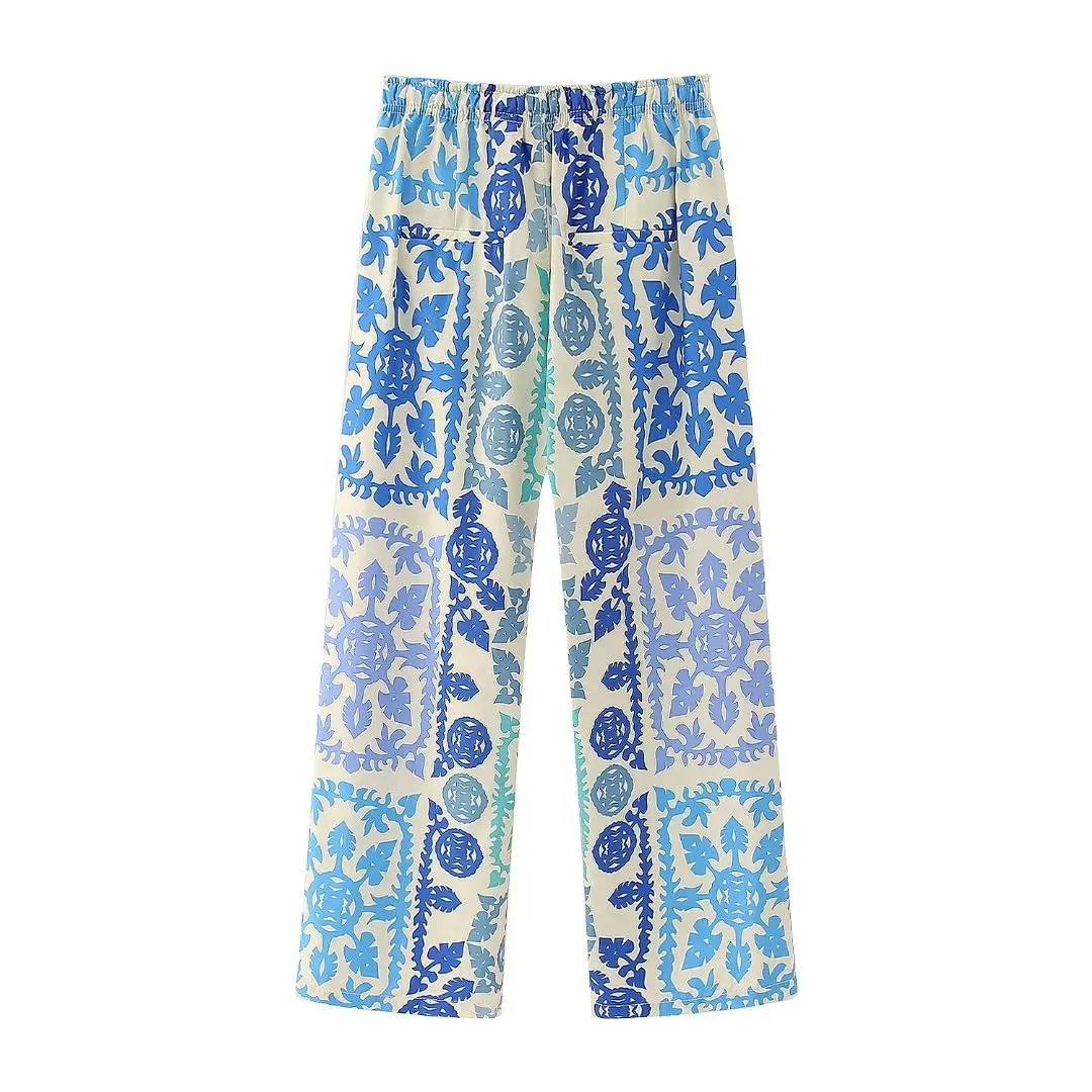 TRAF New 2023 Women Summer Fashion Patchwork Floral Print Pockets Hot Shorts Femme Side Zipper Casual Slim Summer Pants Mujer