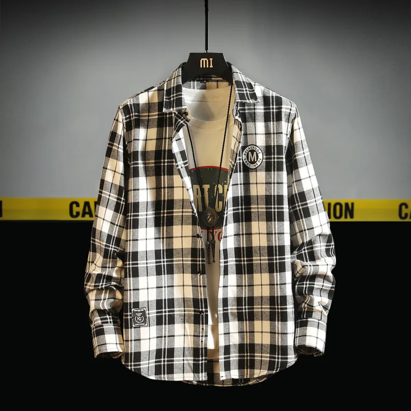Wholesale 2022 Classic Plaid Casual Shirts Men's Trend All-match Fashion Youth Student Youth Shirts Korean Slim Shirts