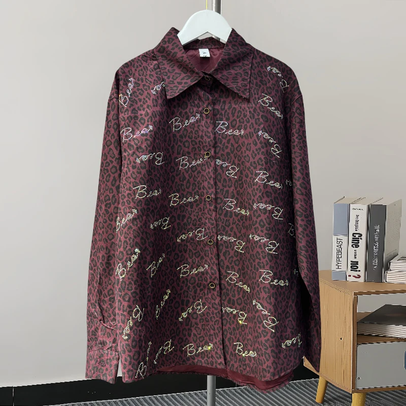 KBQ Camoufalge шикарные рубашки с принтом для женщин однобортные свободные блузки