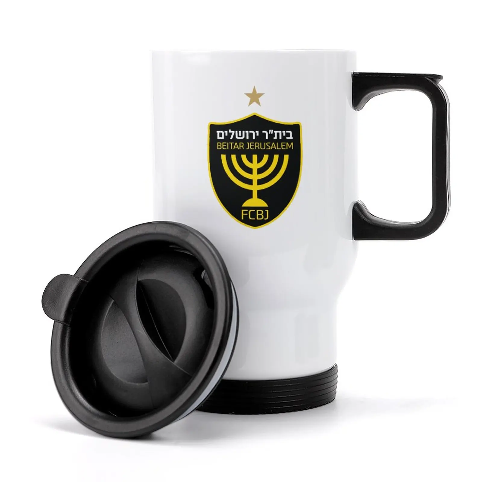 

Israel Beitar Jerusalem Fc Insulated Travel Coffee Mug Stainless Steel Travel Tumbler, Thermal Cup with Splash Proof Sliding Lid