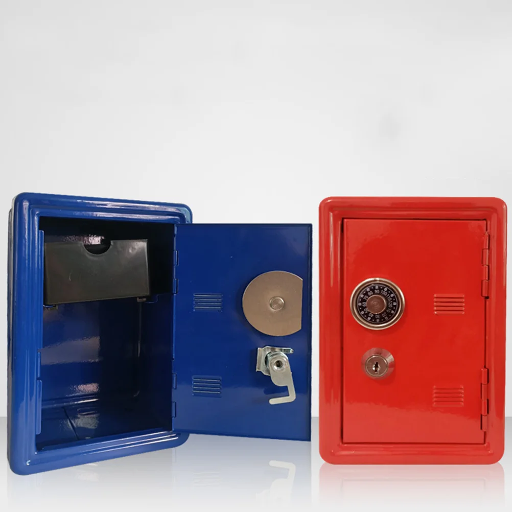 

Piggy Bank Depository Safe Small Key Lock Safe with Drop Slot Savings Bank for Kids Gift Favor Red