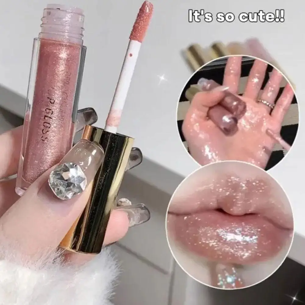 Стойкая сияющая перламутровая блестящая губная помада с медовой глазурью жидкая