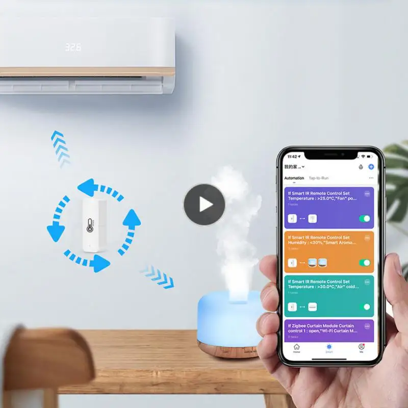

Wireless Tuya Humidity Sensor App Remote Control Humidity Sensor Wifi Indoor Temperature Humidity Sensor Hygrometer Mini