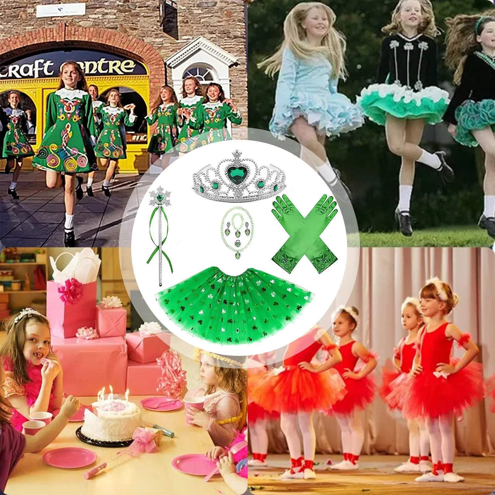 Набор Костюмов принцессы на День Святого Патрика костюмы Св. Ювелирный Комплект