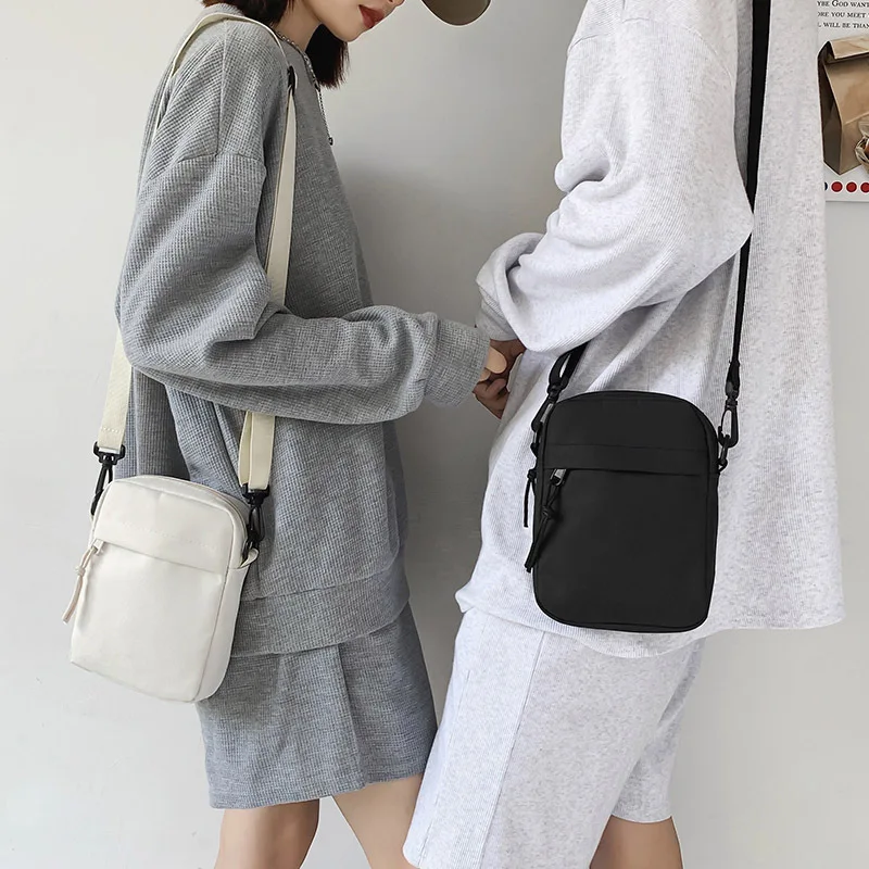 

Unisex Tote Bag Women's Crossbody Bag Square Sling Handbags Korean Portable Elegant Solid Color Adjustable Strap Shopper Bags