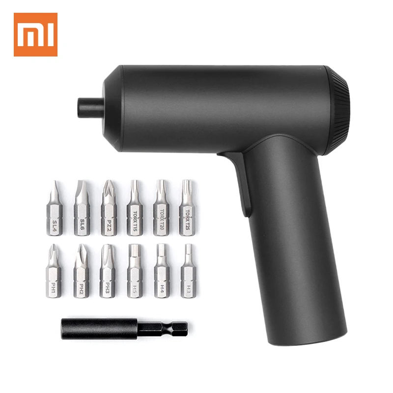

(В наличии) Беспроводная перезаряжаемая отвертка Xiaomi Mijia 3,6 в 2000 мАч Li-Ion 5N.m электрическая отвертка с 12 шт. S2 насадок