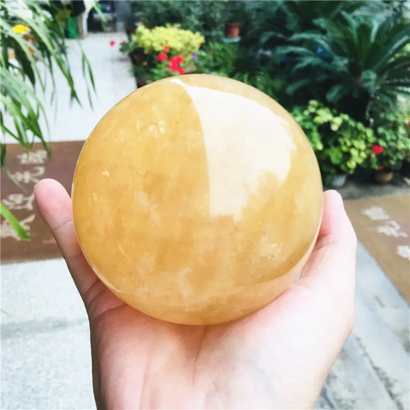 Натуральный цитрин кальцит кварцевый хрустальный шар исцеляющий драгоценный