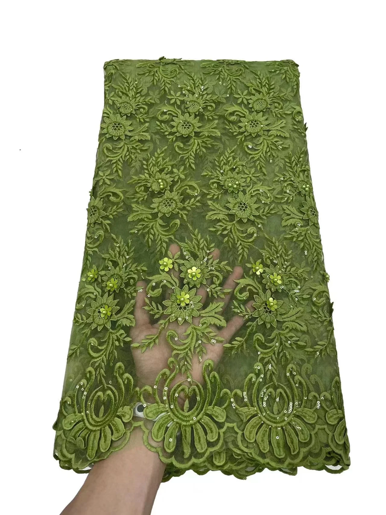 Модная африканская кружевная ткань с блестками 2022 Высококачественная вышивка