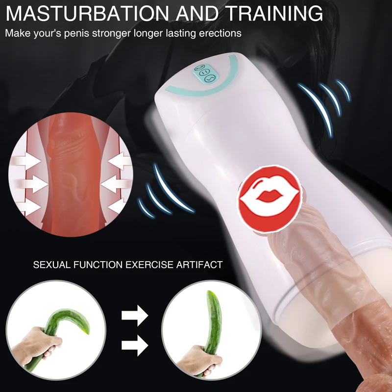 Lifelike Male Blowjob Masturbators Cup Vagina Automatic Vibrator Sucking Aircraft Cup Sex Masturbation Sex Toy for Men