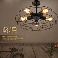 Retro Loft Style Vintage Industrial Fans Wall Lamp With 5 Head E27 Edison Bulb 110/220V Wall Fan Lighting For Home