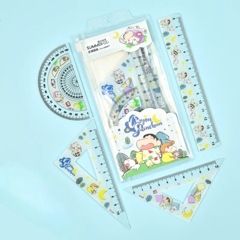 4 шт. наборы математических линеек с карандашами Shin-chan канцелярские