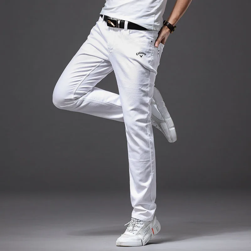 Men Golf Pants Fashion Business Casual Trousers Classic Style Slim Fit Soft Golf Trousers Male Advanced Stretch Pants Golf Wear