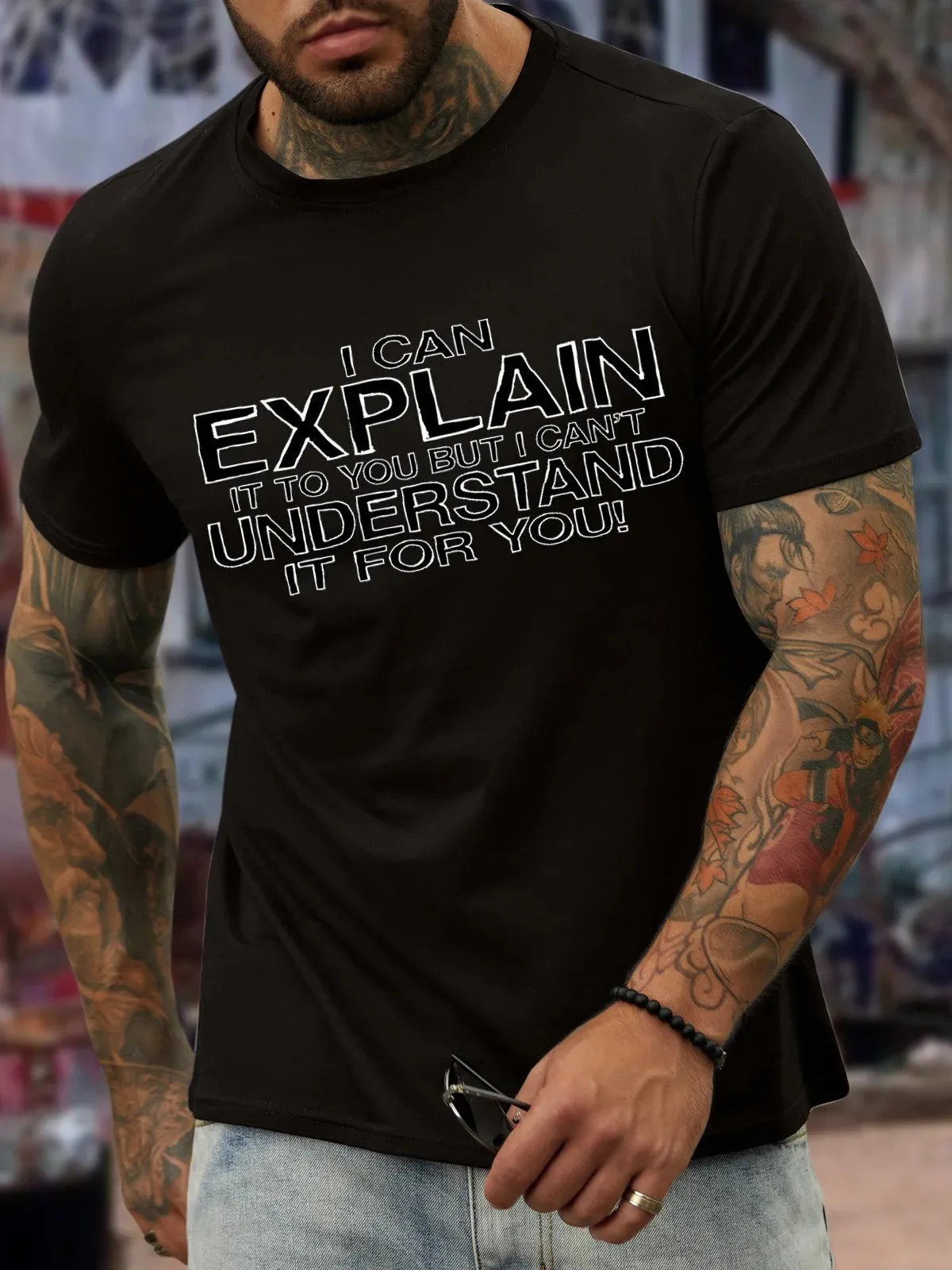 Мужская повседневная футболка с надписью Я могу объяснение но я не понять для вас