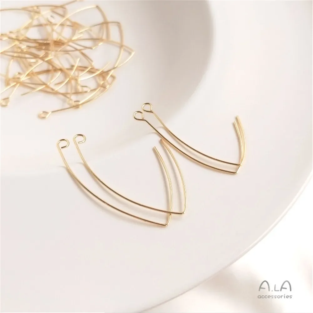 14-каратное позолоченное ушное крючок большой V-образный длинный ушной