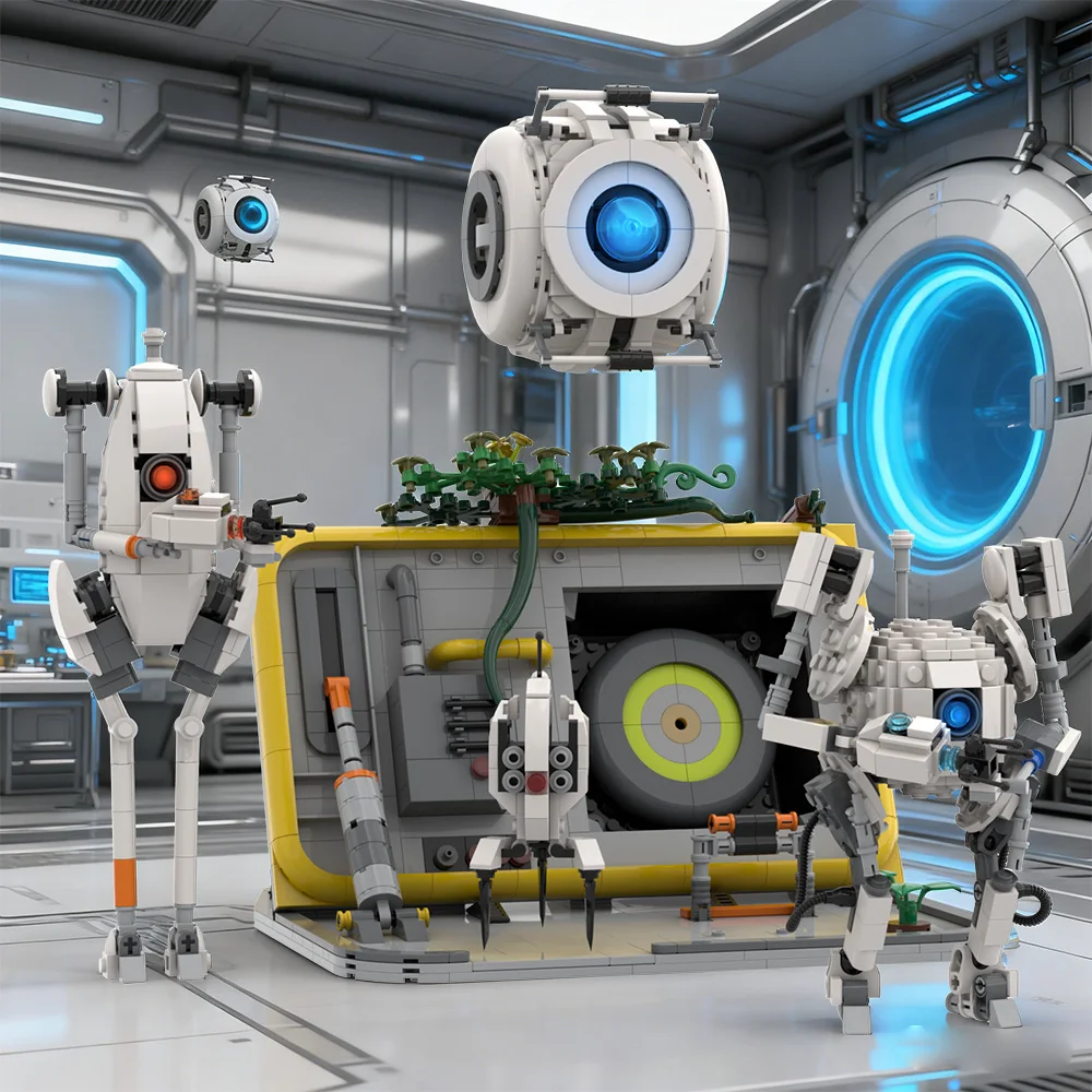 Конструктор MOC Portal Wheatley: Умный Злой Робот из Кирпичиков с Подсветкой, Набор для Творчества и Сборки, Подарки для Взрослых (art.: 3920dbd98e812) - 3920dbd98e812