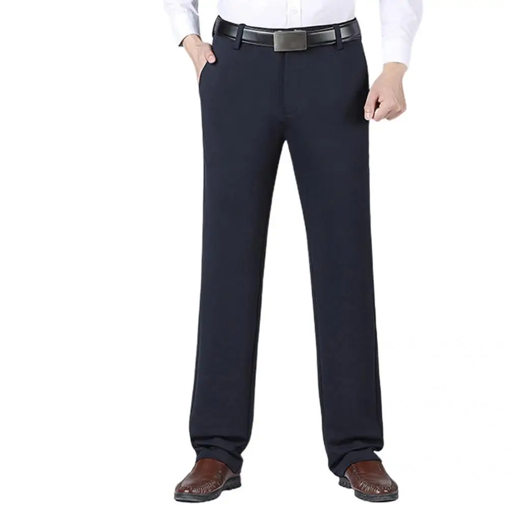 

Autumn Pants Men Suit Pants Pants Stretchy Casual Solid Color Stretchy Suit Pants