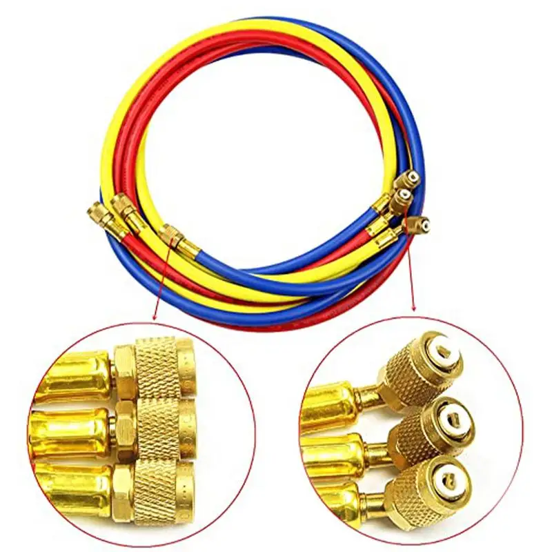 

3PCS Refrigerant Manifold Gauge Air Condition Refrigeration Set Charging Hose For R12 R22 R404A R134A Refrigerants Hose Kit