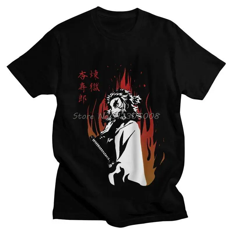 

Футболка мужская хлопковая с аниме цитатой, рубашка с принтом «рассекающий демонов», в стиле кинетсу, Харадзюку