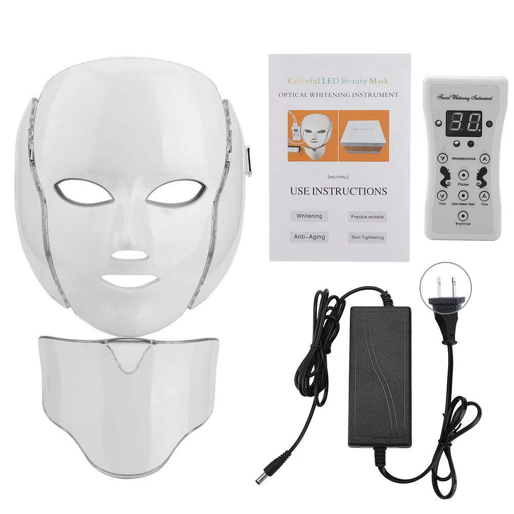

7 Color LED Photon Therapy Facial Skin Rejuvenation Machine Beauty Mask 100-240V US Plug
