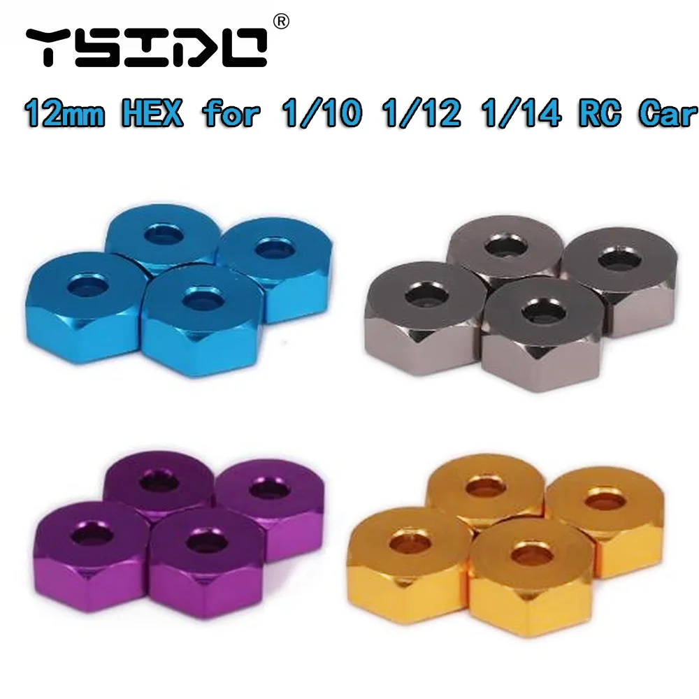 

YSIDO Aluminum Alloy 12mm Wheel Hub Hex Adapter Upgrades for Wltoys 144001 124017 144010 1/14 1/12 1/10 RC Car Spare Parts