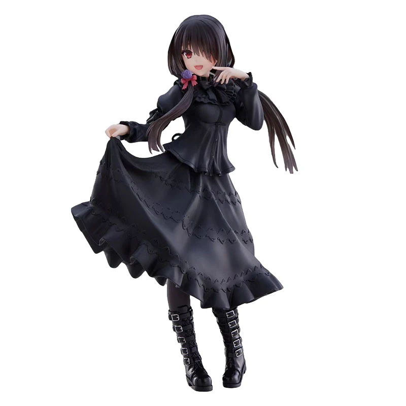

20cm Anime DATE A LIVE FigureTokisaki Kurumi PVC Action Figure Tokisaki Kurumi Black Skirt Figurine Collection Model Doll Toys