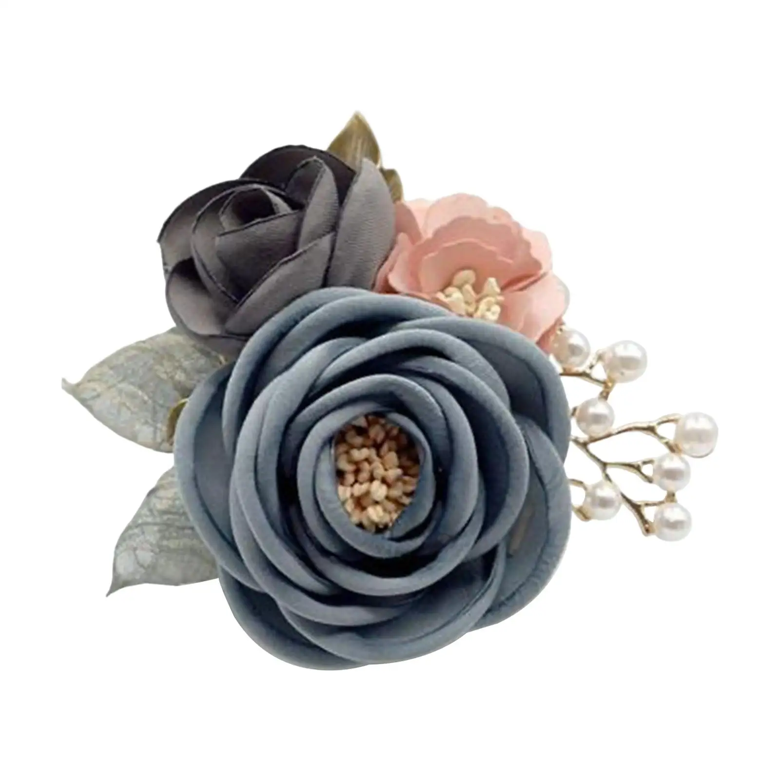 

Handmade Rose Boutonniere Artificial Flower Corsage for Ceremony Formal Dinner Party Decor