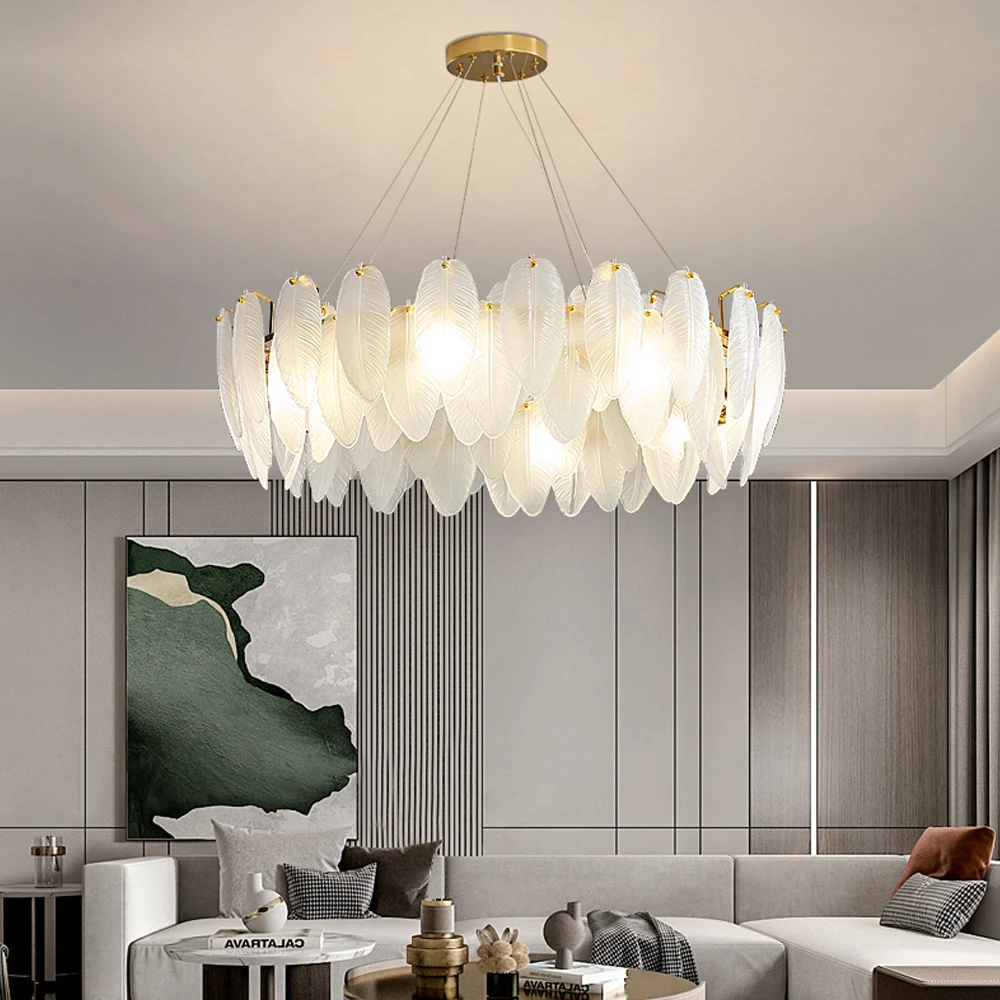 

Французская простая современная хрустальная лампа, стеклянная Потолочная люстра для гостиной, роскошный скандинавский светильник для основной столовой, спальни