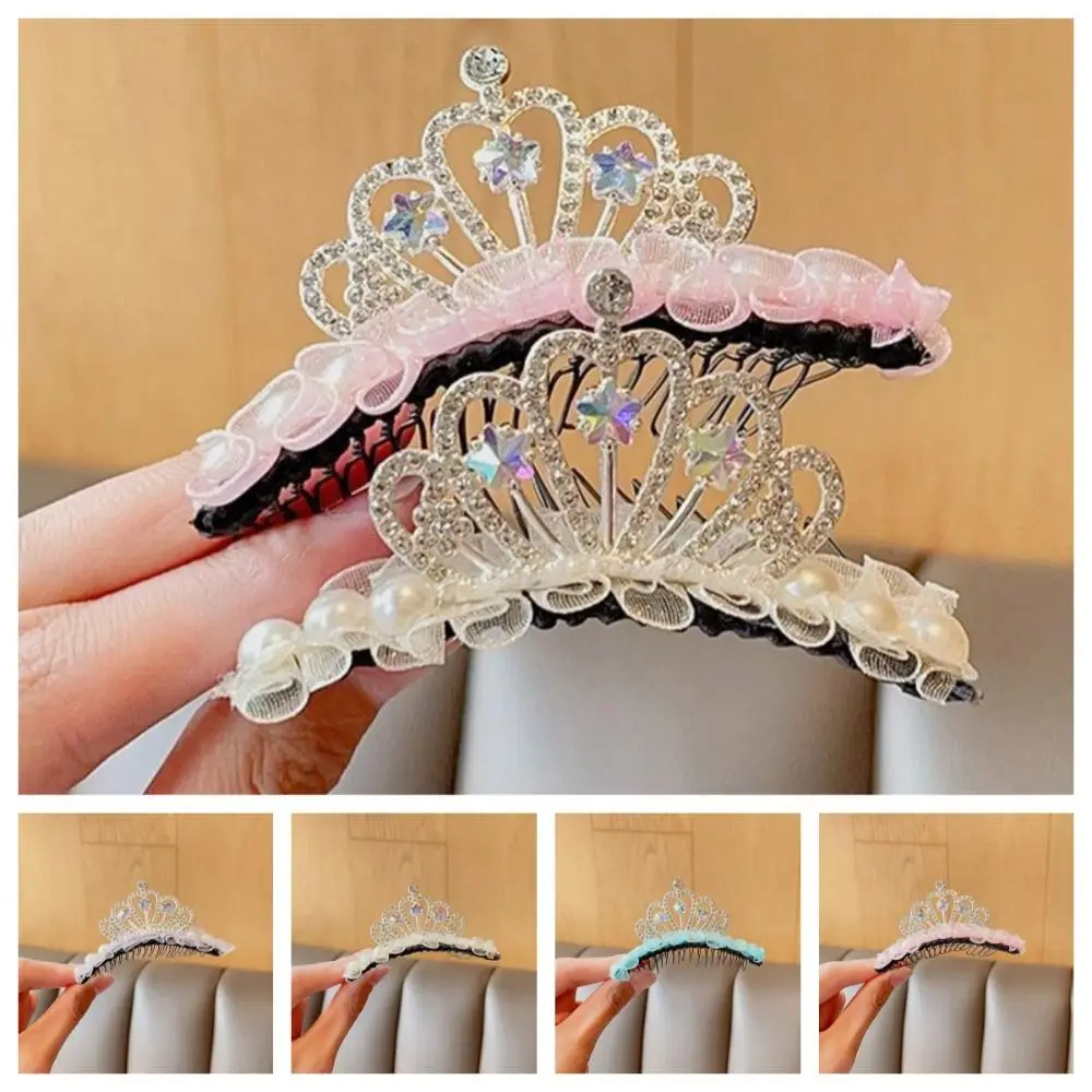 

Star Crown Hair Comb Cute Shiny Pearl Hair Styling Accessory Hairband Kids/Children