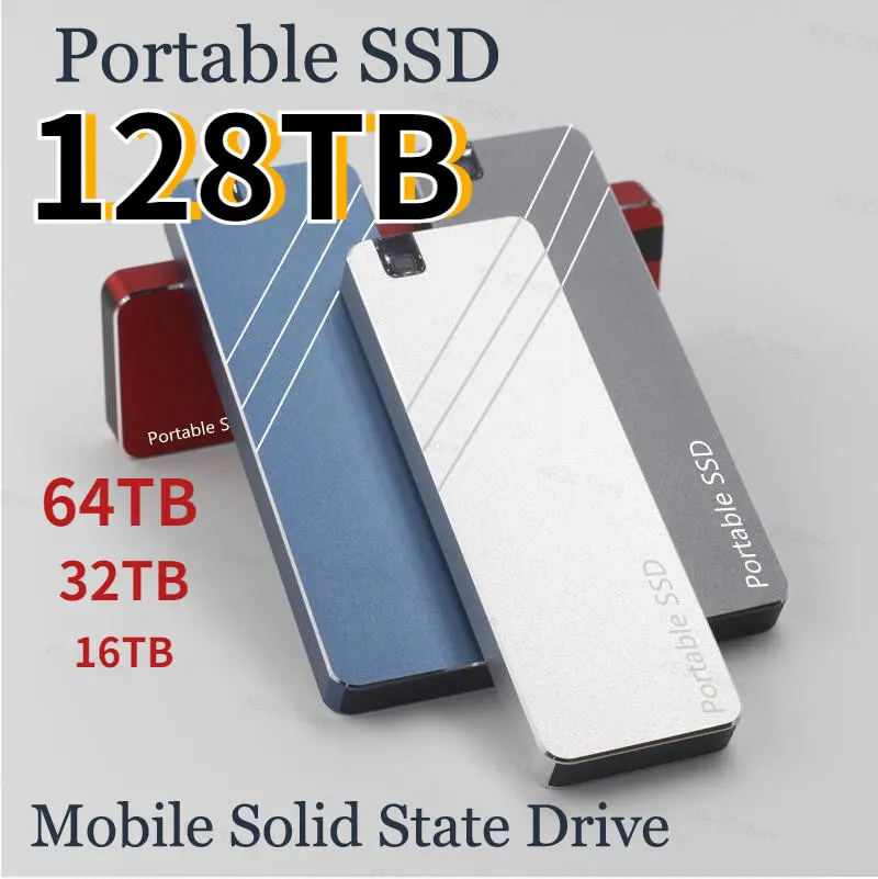 

Mini Portable SSD Type-C/USB3.1 External Mobile Solid State Drive High Speed 128TB 64TB 32TB Hard Drive Laptop Hard Disks