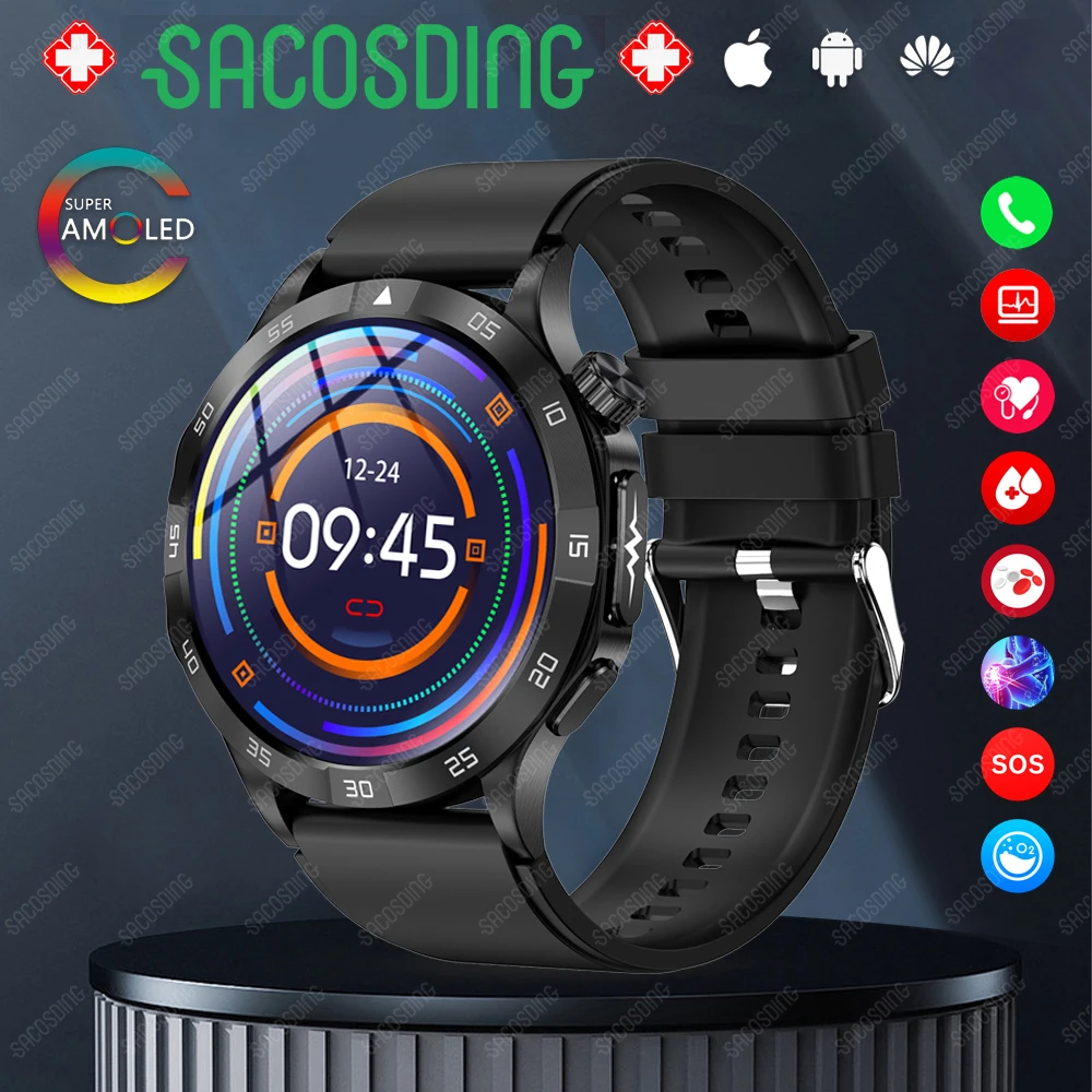 2024 НОВЫЙ ЭКГ + PPG Bluetooth Call 1 43 дюйма Смарт-часы для мужчин Полносенсорные спортивные