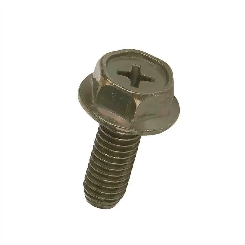 

100pcs Bolt M6 Hexagonal Phillips Flange Screw Cross for Motorcycle scooter car 6mm Army Green Anti-rust Iron Length= 16-40mm