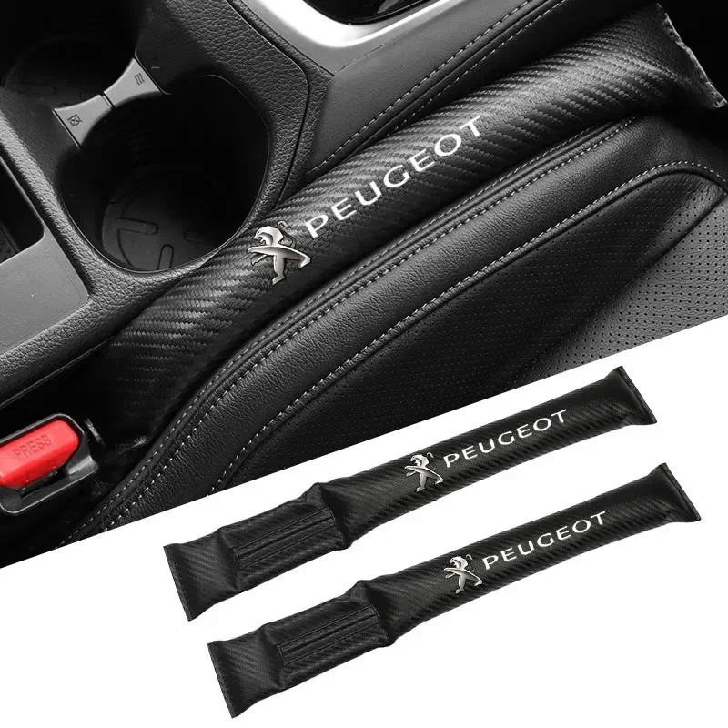 

1/2Pcs Carbon Fiber Car Interior Seat Gap Plug Filler Pad For Peugeot 206 307 308 3008 207 208 407 408 508 2008 5008 107 106 205