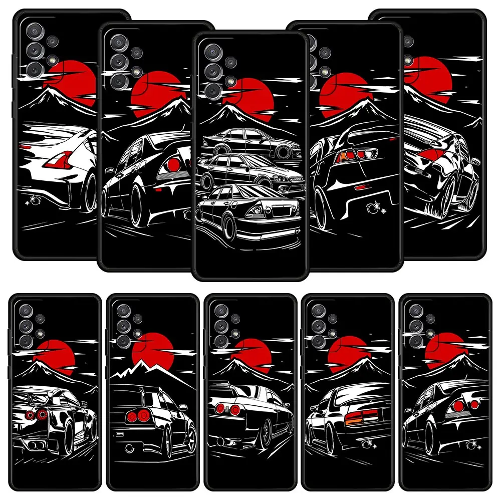 

Japan JDM Sports Car Case For Samsung A53 A23 A33 5G A13 A03 A21s A03s A31 A11 A41 A51 A52 A71 A73 M21 M22 M31 A01 Phone Cover