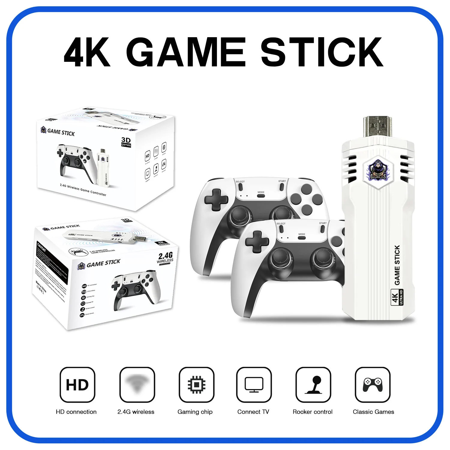 Фото Игровая приставка 2026 Upgraded Retro Game Console X2L 4K HDMI с 40+ эмуляторами и более 30 000 играми, с беспроводными контроллерами 2.4G для ТВ №1