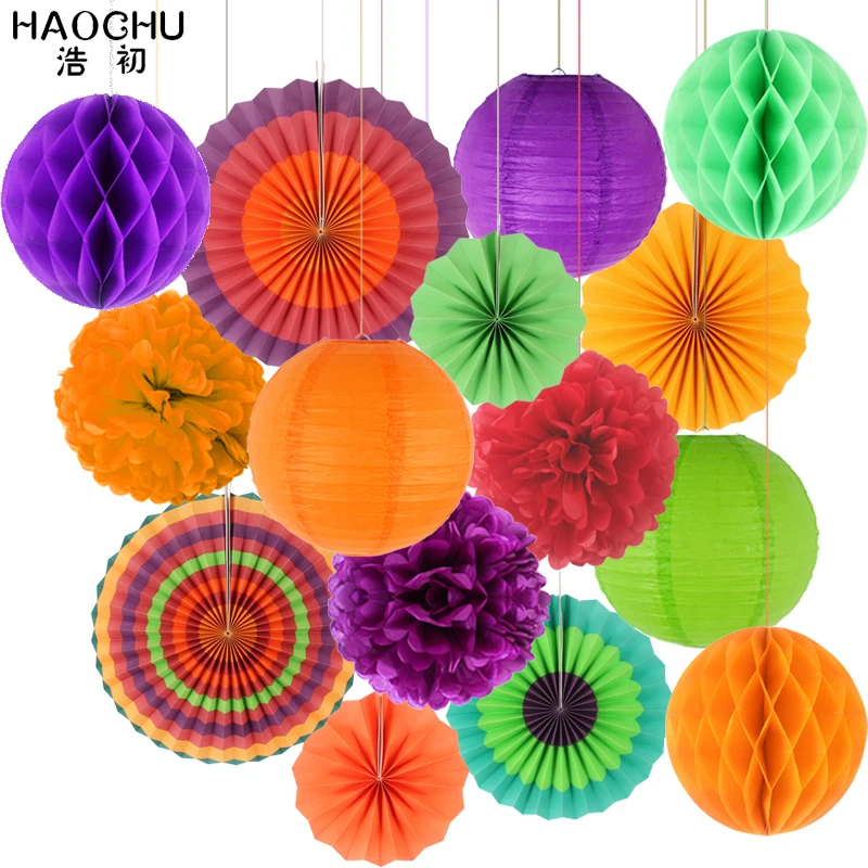 

15 шт./компл. Круглый бумажный шар-фонарик, сотовая структура «сделай сам», оформление летней темативечерние, детский день рождения, свадьвеч...
