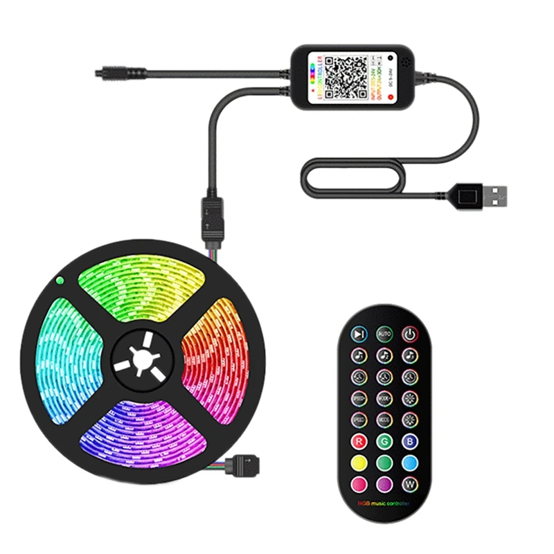 

LED Lights with Color Changing Music Sync RGB Lights 5050 SMD APP Control with Remote Control for Home Party 2M