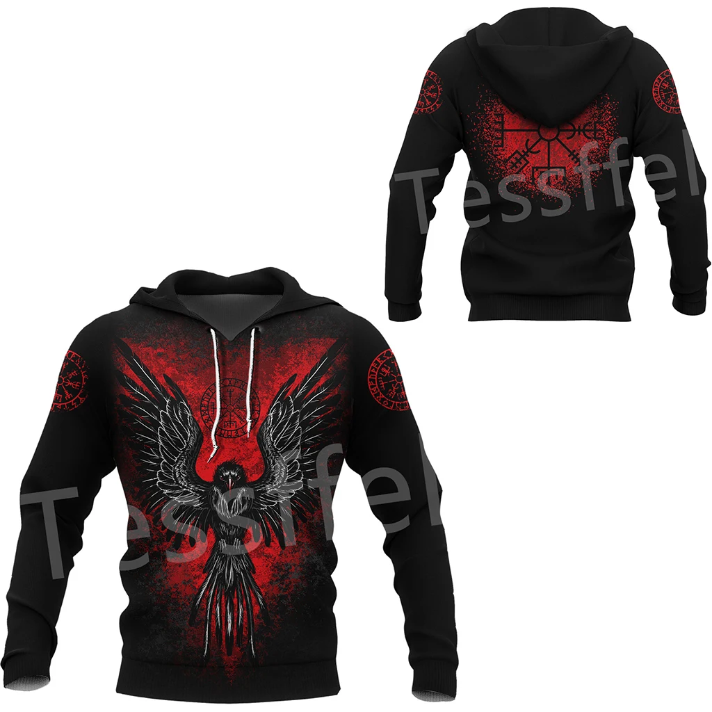 

Tessffel Vikings Tattoo Warriors Nordic Odin God Retro Tracksuit Streetwear 3DPrint Men/Women Harajuku Casual Funny Hoodies X22