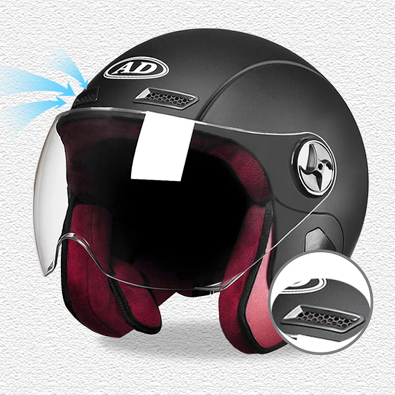Мотоциклетный шлем с открытым лицом 3/4 женские для профессиональных мужских