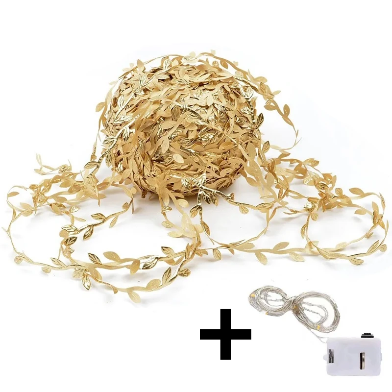 

Искусственные золотые листья из шелка MENGHAO 5м