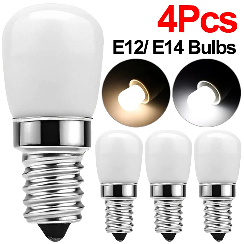 

1/2/4Pcs Mini LED Light Bulbs E14/E12 220V LED Fridge Lamp Replacement Screw Bulb Display Cabinet Lights Sewing Machine Lamps
