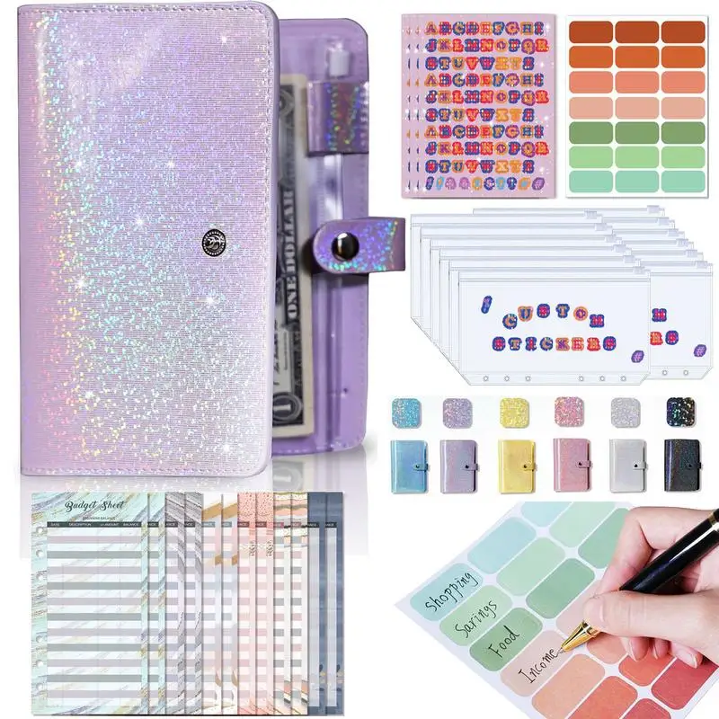 

A6 Binder Notebook Set Translucent Stylish Diary Journal Budget Binders Stationery School Office Supplies