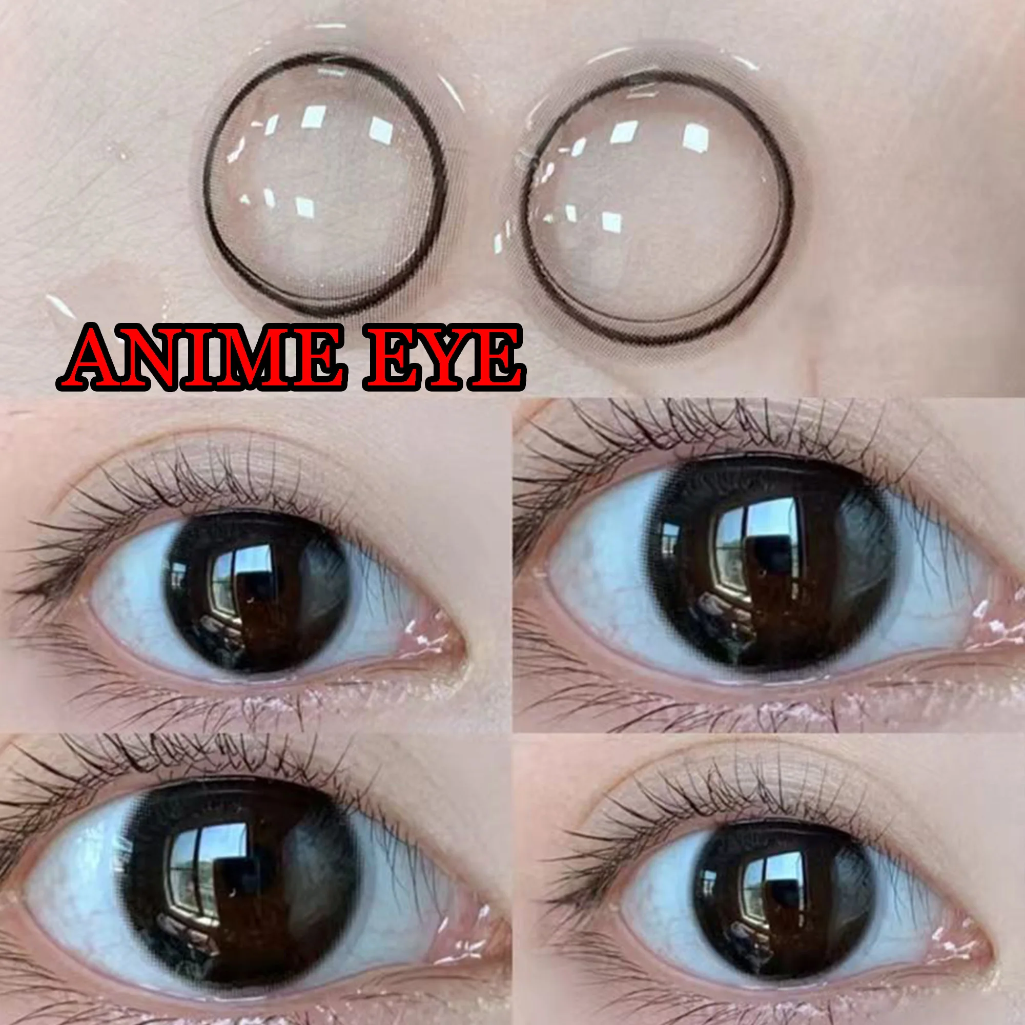 

2pcs/pair Color Eye Contact Lenses Women Men Soft Eyewear Glasses lentes de contacto Anime Eye Black