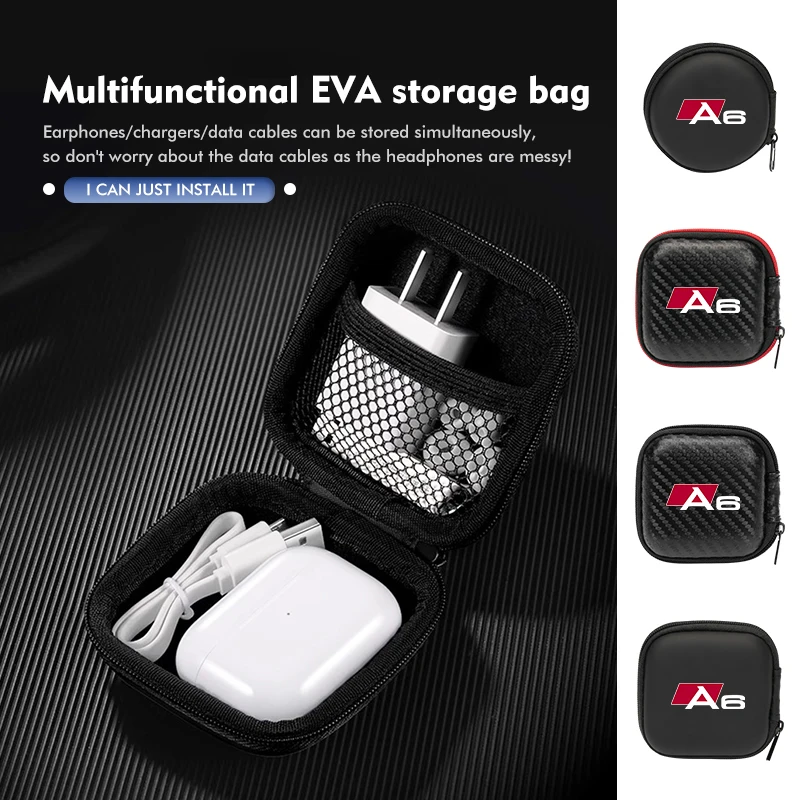 Фото Кабель для передачи данных, зарядное устройство для наушников, USB-накопитель, чехол на молнии, аксессуары для Audi A7 A8 Q2 Q8 RS3 RS4 S5 S6 S7 Q5 Q7 Q3 A3 A4 A6 A5 A1 №1