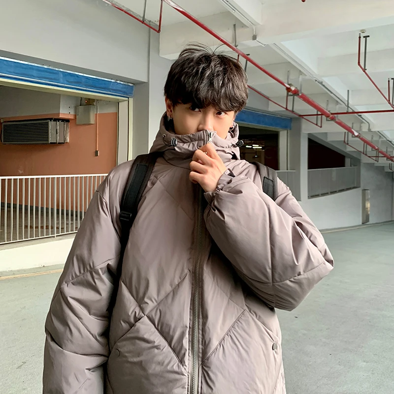 Winter Jacket Men Warm Fashion 3-color Thickened Hooded Jacket Men Streetwear Korean Loose Thick Short Coat Mens Parker Clothes