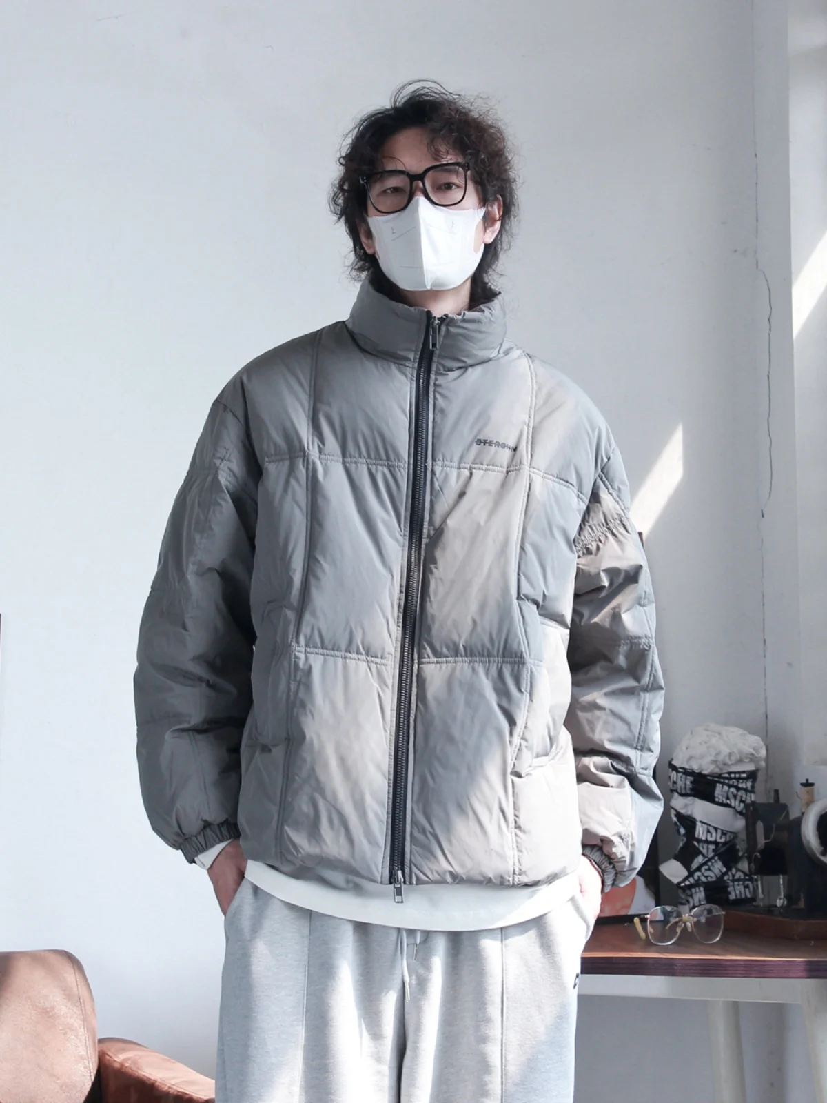 Mr. Akeng японский модный простой зимний пуховик с воротником-стойкой мужской 90