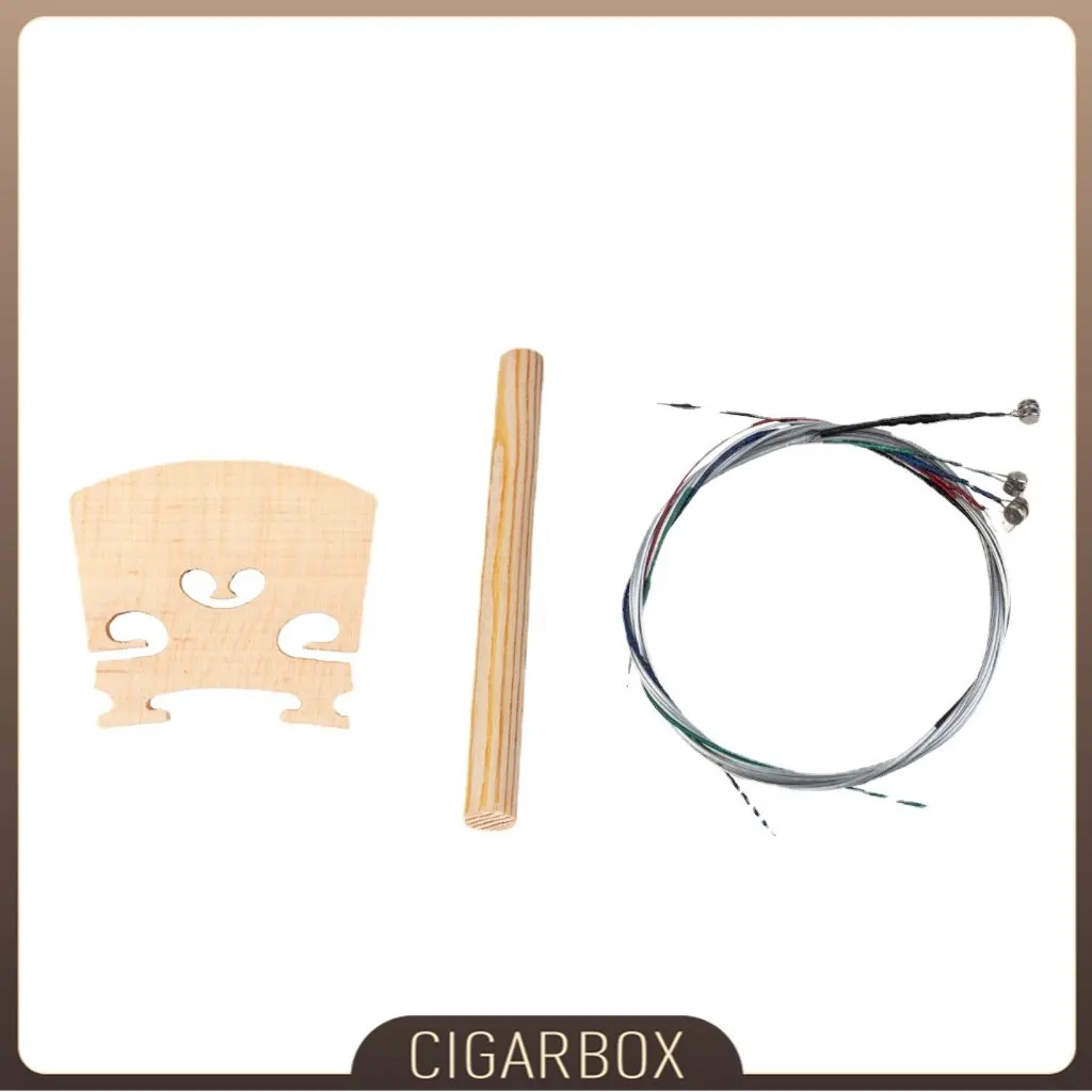 

1 Set 4/4 Violin Maple Bridge & Violin Sound Post & 1 Pack Violino Strings 4/4 Fiddle Parts Accessories For DIY Making Violins